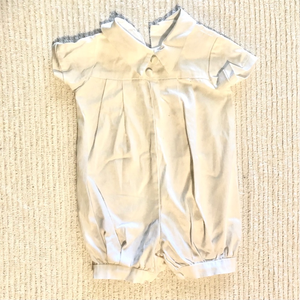 BOY 6-9 Months: WHITE ROMPER: CHRISTENING; BAPTISM